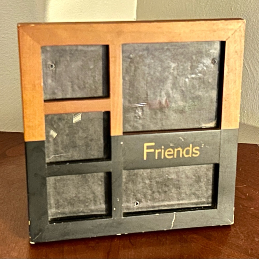 Vintage Two-Toned Wood Picture Frame With 5 Pictures Friends Desktop & Hanging